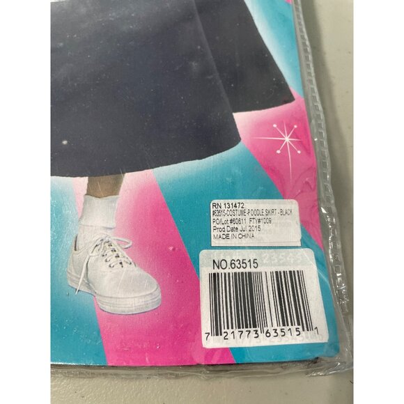 Forum Novelties BLACK Poodle Skirt Adult Size 14/16 50s Costume Party Retro NEW - Picture 4 of 6